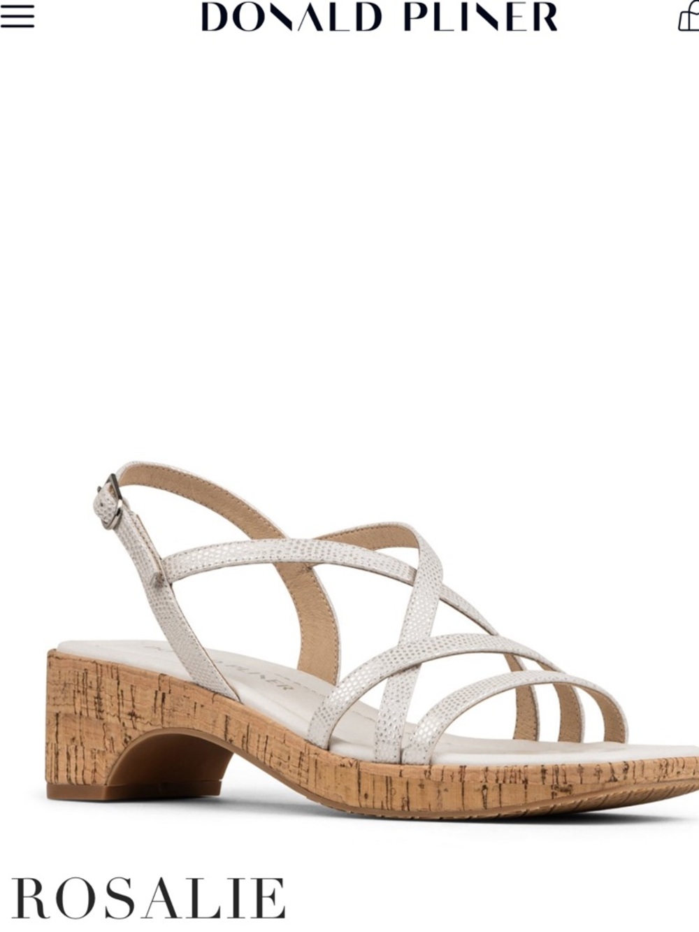 Donald j Pliner white crocco leather strappy low heel sandals msrp $198 sz 10 m